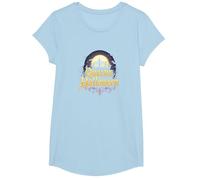 Queens of Halloween: Spooky Witch Night Moon Party T-Shirt, Girls, Baby Blue, Large