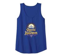 Queens of Halloween: Spooky Witch Night Moon Party Tank Top, Women, Royal Blue, M