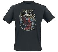 Queens of The Stone Age Eagle Men T-Shirt Black L, 100% Cotton, Regular