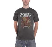 Queens of The Stone Age T Shirt Meteor Shower Official Unisex Charcoal Grey L