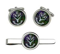 Queen's Own Highlanders, British Army Cufflinks and Tie Clip Set