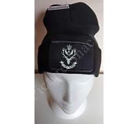 QUEEN'S OWN HIGHLANDERS CAP BADGE PRINTED ON A BLACK BEANIE HAT/CAP