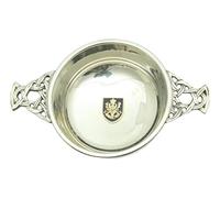 Queens Own Highlanders Chrome Plated Steel Quaich Bowl Scottish Quaich ME34