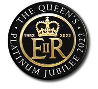 QUEEN'S PLATINUM JUBILEE - ROYAL SOUVENIR - HM QUEEN ELIZABETH II - #11 - 70 YEARS COMMEMORATIVE BADGE - 55 MM/2.2' Diam, Multicoloured