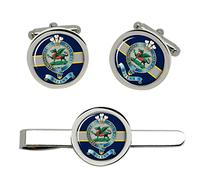 Queen's Regiment, British Army Cufflinks and Tie Clip Set