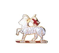 Queens Regiment West Surrey Lapel Lamb & Flag Military Badge
