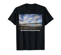 Queensbury Crossing Scotland Photography Landscape Artwork T-Shirt, Men, Black, Medium
