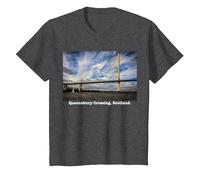 Queensbury Crossing Scotland Photography Landscape Artwork T-Shirt, Youth, Dark Heather Grey, Large