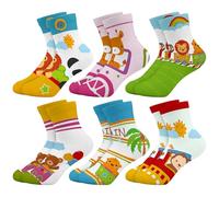 Queenshin Animal Trains Girls Novelty Socks Cute Silly Cartoon No Show Funny Fashion Cotton Kids Toddler Ankle Socks 6 Pairs