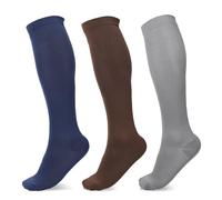 Queenshin Compression Socks for Women and Men Best for Athletic Running Cycling Sport Travel Knee High Support Socks 3 Pairs