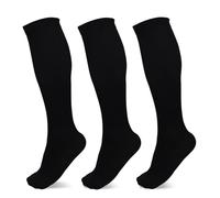 Queenshin Compression Socks for Women and Men Best for Athletic Running Cycling Sport Travel Knee High Support Socks 3 Pairs