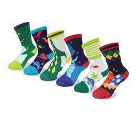 Queenshin Kids Boys Crew Socks for 3-5 Years Dinosaur Novelty Crazy Funny Cartoon Animal Colourful Gifts for Children Casual School Socks Breathable Soft 6 Pairs