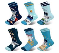 Queenshin Kids Boys Space Socks 9-14 Years Funky Fun Astronaut Planets
