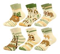 Queenshin Kids Girls Sloth Socks 5-8 Years Cute Novelty Funny Animal Themed