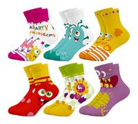 Queenshin Monsters Girls Novelty Socks Cute Silly Cartoon No Show Funny Fashion Cotton Kids Toddler Ankle Socks 6 Pairs