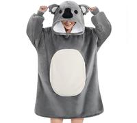 Queenshin Oversized Wearable Blanket Fluffy Hoodie for Women Men Koala