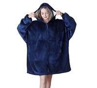 Queenshin Oversized Wearable Blanket Fluffy Hoodie Women Men Cosy Gifts | Warm Comfy Sherpa Fleece Oodie Snuggle Snoodie Hooded Sweatshirt with Sleeves Pocket, Christmas Birthday Winter Present
