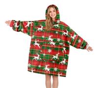 Queenshin Oversized Wearable Blanket Fluffy Hoodie Women Men Cosy Gifts | Warm Comfy Sherpa Fleece Oodie Snuggle Snoodie Hooded Sweatshirt with Sleeves Pocket, Christmas Birthday Winter Present