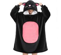 Queenshin Oversized Wearable Blanket Fluffy Hoodie Women Men Cosy Gifts | Warm Comfy Sherpa Fleece Oodie Snuggle Snoodie Hooded Sweatshirt with Sleeves Pocket, Christmas Birthday Winter Present