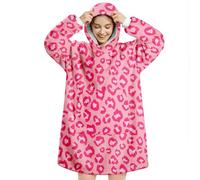 Queenshin Oversized Wearable Blanket Fluffy Hoodie Women Men Cosy Gifts | Warm Comfy Sherpa Fleece Oodie Snuggle Snoodie Hooded Sweatshirt with Sleeves Pocket, Christmas Birthday Winter Present