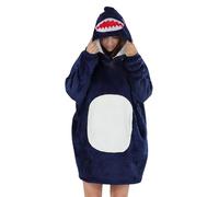 Queenshin Oversized Wearable Blanket Fluffy Hoodie Women Men Cosy Gifts | Warm Comfy Sherpa Fleece Oodie Snuggle Snoodie Hooded Sweatshirt with Sleeves Pocket, Christmas Birthday Winter Present
