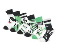 Queenshin Toddler Girls Crew Socks Age 1-3 Years Cute Panda Cartoon Animal Stripe Green Bamboo Novelty Fashion Gifts Casual School Socks Cosy Breathable 6 Pairs
