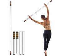 Queension 5 ft Yoga Stick Sturdy Steel, Portable Mobility Stick with Non-Slip Handle for Posture Correction, Balance, Physical Therapy, Exercise Stick with 4 Steel Rods for Stretching, Flexibility