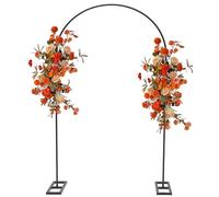 Queension Arch Backdrop Stand 7.2FT, Metal Wedding Arch Stand with Base for Ceremony, Balloon Arched Backdrop Frame for Birthday Party Baby Shower Celebration Decorations, Black
