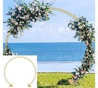 Queension Extra Large Wedding Arch for Ceremony 8.5Ft Wide 7.4Ft High for Large Space, Metal Arches Backdrop Stand with Ground Stakes and Sandbags for Party Supplies, Garden Trellis, Gold