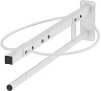 Queension Wall Mounted Saddle Rack with Pad Bar, Heavy Duty Horse Saddle Stand with for English & Western Saddles, Saddle Pad Rack for Horses Blanket, Tack Storage, White