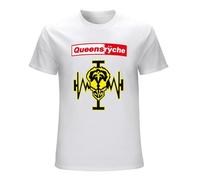 Queensryche Metal Band Logo Unisex T-Shirt Printed Tee Graphic Top Men White Shirt L