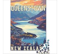 Queenstown in New Zealand Puzzle for Adults 1000 Pieces | calming activity for stress relief to help you relax and focus your mind after a busy and tiring w t work38x52cm