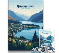 Queenstown, New Zealand Landscape Jigsaw Puzzles for Teenagers,Help The Brain Exercise Addictive Toys to Cultivate Patience A Work of Art 38x26cm