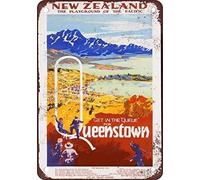 Queenstown New Zealand Metal Tin Sign 8X12 Inches