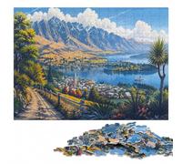 Queenstown, New Zealand Themed Wooden Jigsaw Puzzle 1000 Pieces for Adults | Jigsaw Puzzle for Adults: tabletop puzzling for hands-on indoor leisure on weekends.