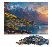 Queenstown New Zealand Vintage Wooden Jigsaw Puzzle, Adults, 500 Pieces | Section-by-section building: easier piece organisation during indoor leisure.