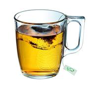 Queensway 90ml 250ml Leaf Clear Glass Mug Coffee Cup Tea Espresso Hot Drink (6X 250ml)