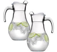 Queensway Home and Dining Queensway Home & Dining 1.8L Large Glass Jug Water Juice Cocktails Carafe Pitcher Decanter With Lid Set Of 2