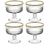 Queensway Home and Dining Queensway Home & Dining 10Cm Diameter 4 Pcs Glass Dessert Bowls Ice Cream Fruit Cocktail Pudding Footed Dessert Cups