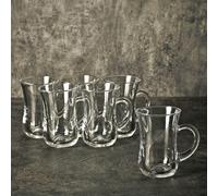 Queensway Home and Dining Queensway Home & Dining 145Ml 6 Pieces Clear Glass Tea Coffee Glasses Handled Mugs Gift Set