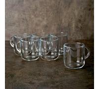 Queensway Home and Dining Queensway Home & Dining 245Ml 6Pcs Iconic Glass Mugs Coffee Hot Drinks Tea Cup Set With Handle