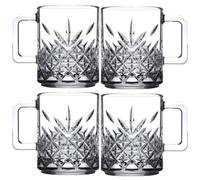 Queensway Home and Dining Queensway Home & Dining 250Ml Glass Mugs Coffee Tea Cappuccino Latte Hot Drinks Cups Set Of 4