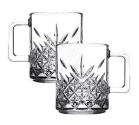 Queensway Home and Dining Queensway Home & Dining 250Ml Glass Mugs Coffee Tea Cappuccino Latte Hot Drinks Cups Set Of 2