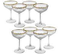 Queensway Home and Dining Queensway Home & Dining 255Ml 8 Pcs Champagne Glasses Stemmed Tall Cocktail Glassware Set