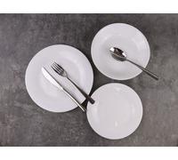 Queensway Home and Dining Queensway Home & Dining 25Cm Diameter 24Pcs White Opal Glass Dinner Plates Soup Bowls Aria Round Dinnerware Set
