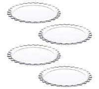 Queensway Home and Dining Queensway Home & Dining 26Cm Diameter Large Round Clear Glass Dessert Dish Serving Plate Set Of 4