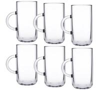 Queensway Home and Dining Queensway Home & Dining 270Ml 6Pcs Iconic Clear Glass Mugs Coffee Hot Drinks Tea Cup Set With Handle