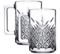 Queensway Home and Dining Queensway Home & Dining 315Ml Glass Mugs Coffee Tea Cappuccino Latte Hot Drinks Cups Set Of 2