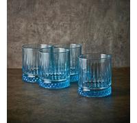 Queensway Home and Dining Queensway Home & Dining 355Ml 4 Pcs Blue Coloured Tumblers Drinking Whiskey Glass Sets
