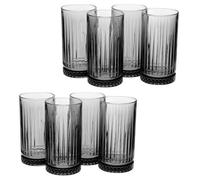 Queensway Home and Dining Queensway Home & Dining 450Ml 8 Pcs Grey Coloured Tumblers Drinking Whiskey Glass Sets